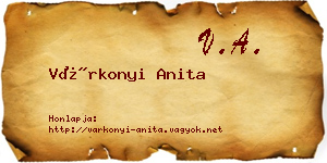 Várkonyi Anita névjegykártya
